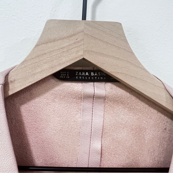 ZARA Blush Pink Faux Leather Jacket Size small - Picture 2 of 12